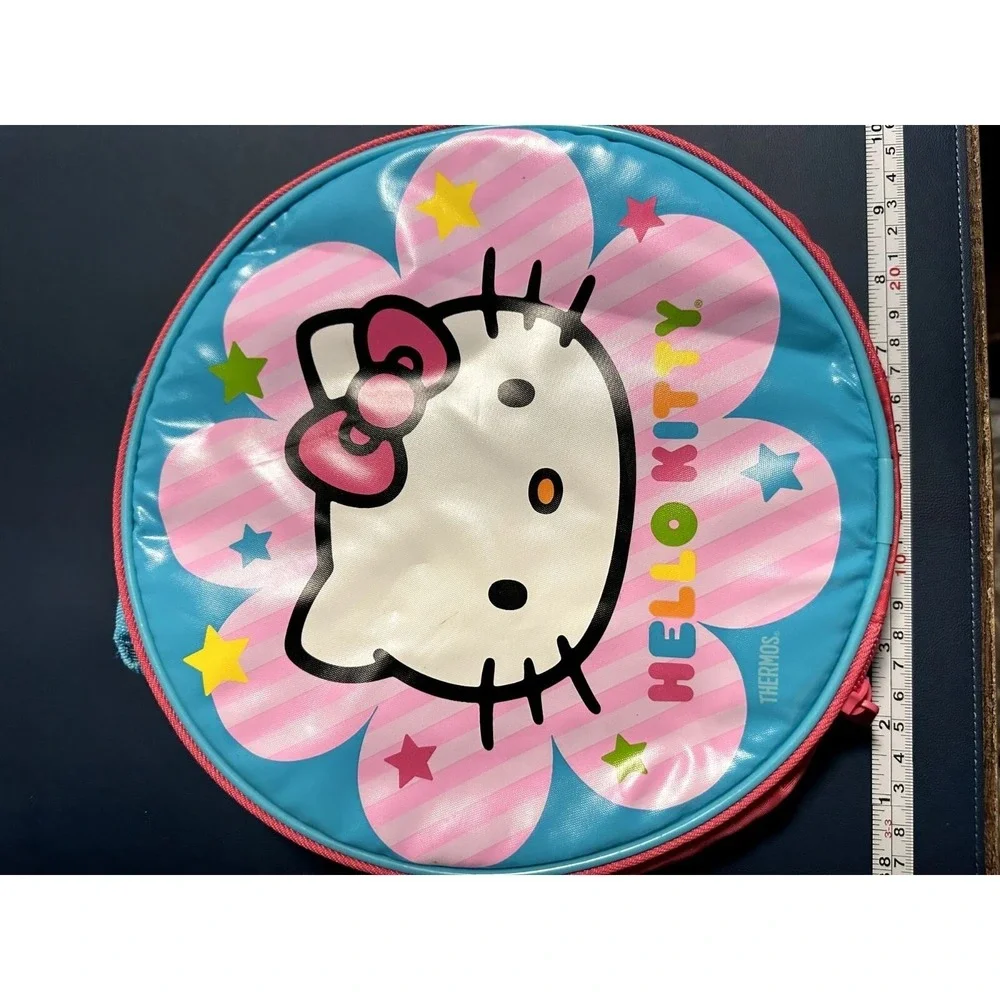 Hello Kitty Thermos Round Insulated Lunch Bag Pink Blue Sanrio Flower 2014